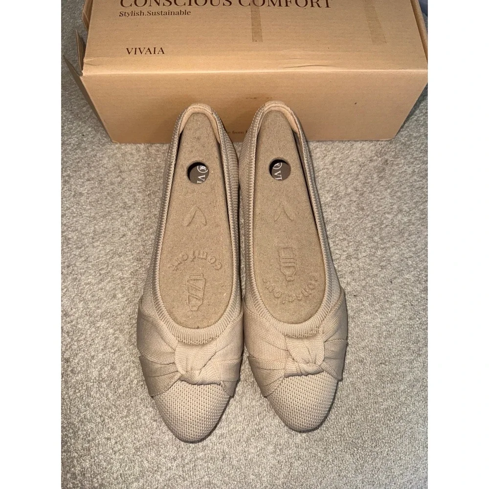 VIVAIA Bibi Knot Ballet Flats Elegant Almond Toe Comfort Everyday Shoes 7.5